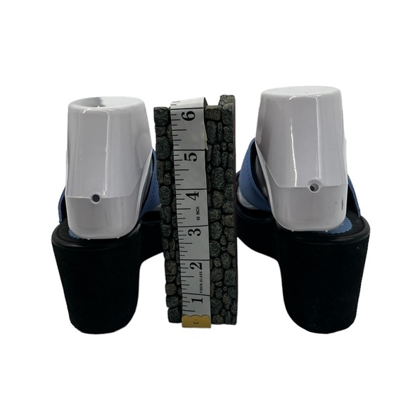 Beach Club By Seychelles Blue Wedge Slip On Sandals Size 5 Women’s - Picture 8 of 9